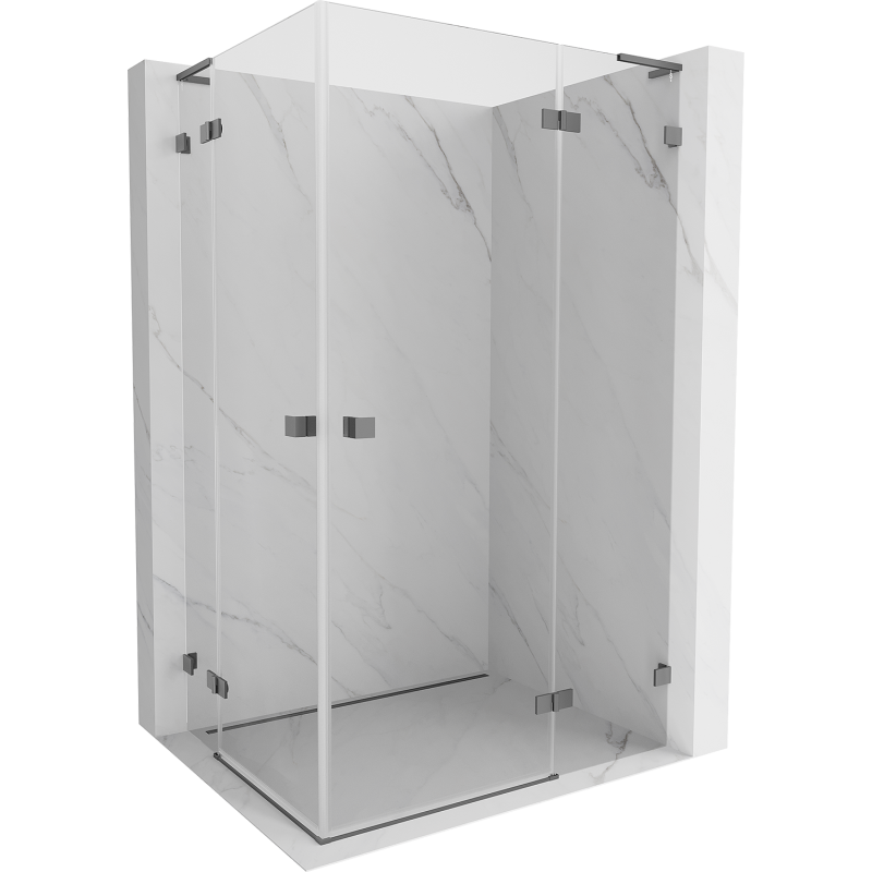 Mexen Lunar L Duo kabina prysznicowa uchylna prawa 90 x 80 cm, transparent, gun metal - 834L-090P-080L-95-00