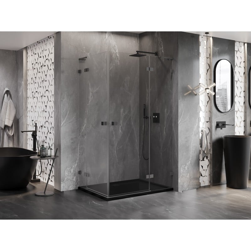 Mexen Lunar L Duo kabina prysznicowa uchylna prawa 110 x 105 cm, transparent, gun metal - 834L-110P-105L-95-00