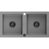 Mexen Mario zlewozmywak granitowy 2-komorowy 820 x 436 mm, szary, syfon czarny - 6504822000-71-B