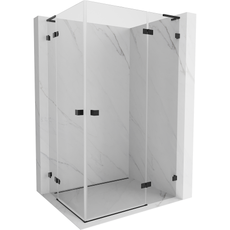 Mexen Lunar L Duo kabina prysznicowa uchylna prawa 110 x 105 cm, transparent, czarna - 834L-110P-105L-70-00