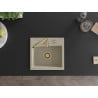 Mexen Milo zlewozmywak granitowy 1-komorowy 435 x 410 mm, beżowy, syfon złoty - 6505441000-69-G