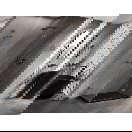 Mexen Lunar L Duo kabina prysznicowa uchylna prawa 75 x 70 cm, transparent, gun gray szczotkowany - 834L-075P-070L-66-00