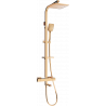 Mexen CQ62 zestaw wannowo-prysznicowy z deszczownicą i baterią termostatyczną, różowe złoto - 779106295-60