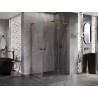 Mexen Lunar L Duo kabina prysznicowa uchylna prawa 75 x 70 cm, transparent, różowe złoto - 834L-075P-070L-60-00
