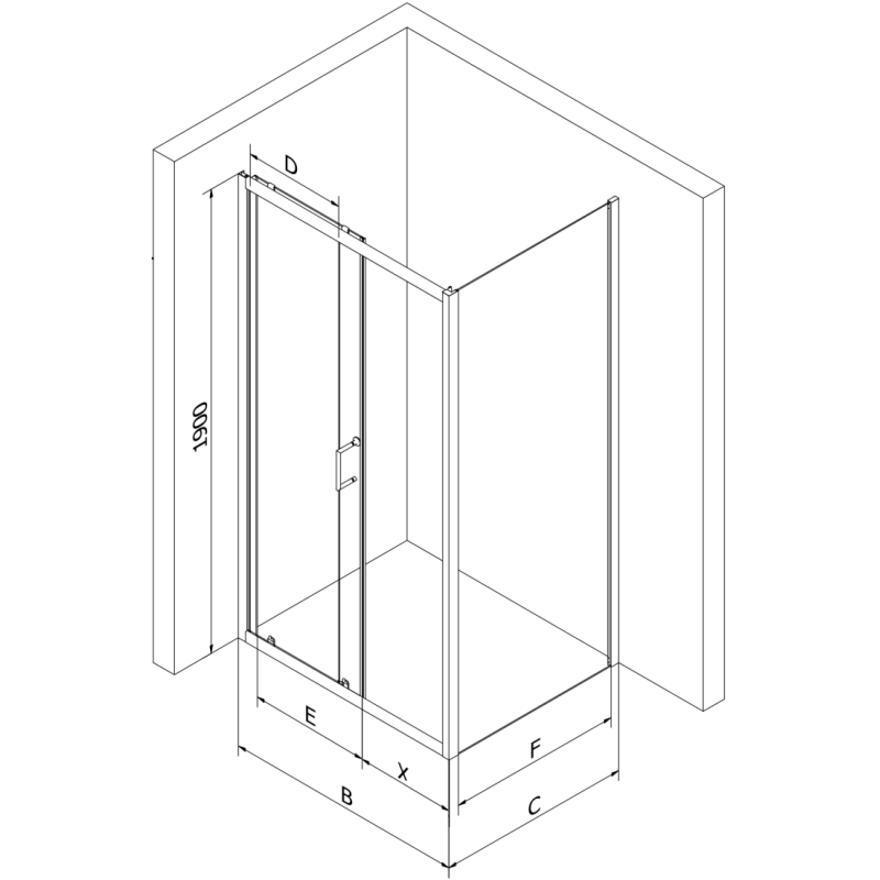 Mexen Apia kabina prysznicowa rozsuwana 105 x 70 cm, transparent, czarna - 840-105-070-70-00