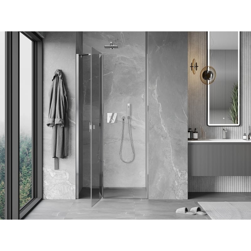 Mexen Mist drzwi prysznicowe uchylne 75 cm, transparent, chrom - 8A4-075-000-01-00