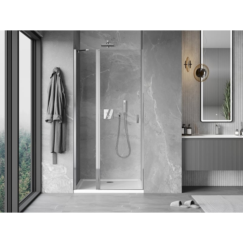 Mexen Mist drzwi prysznicowe uchylne 90 cm, transparent, chrom - 8A4-090-000-01-00