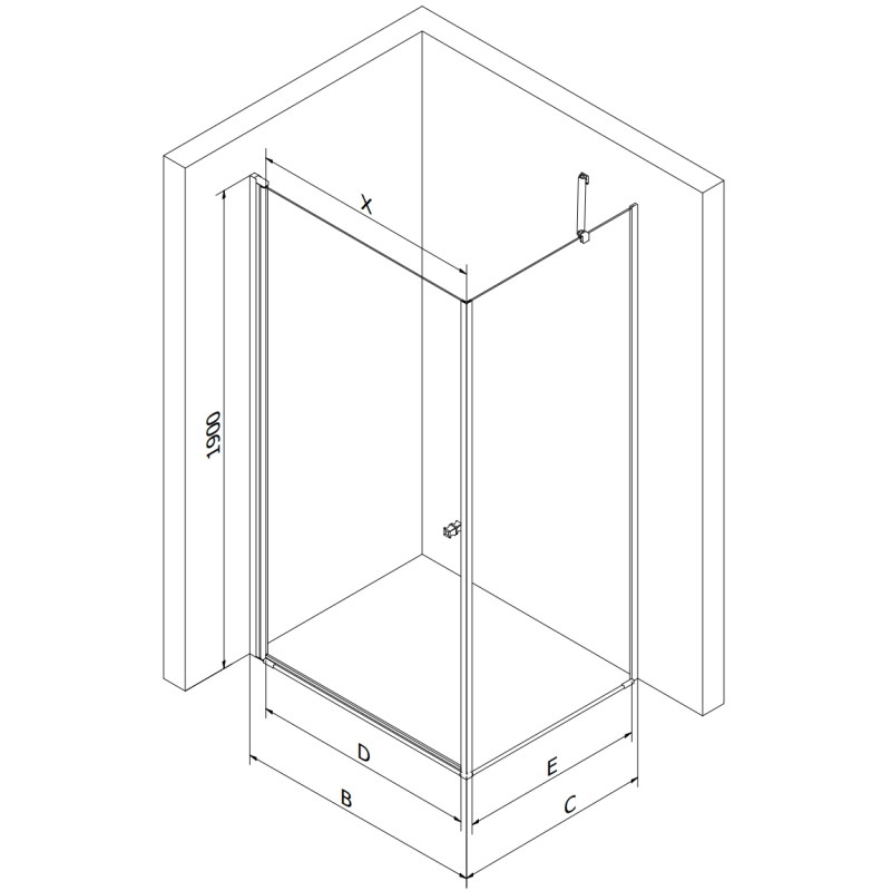 Mexen Pretoria kabina prysznicowa uchylna 90 x 100 cm, transparent, czarna - 852-090-100-70-00