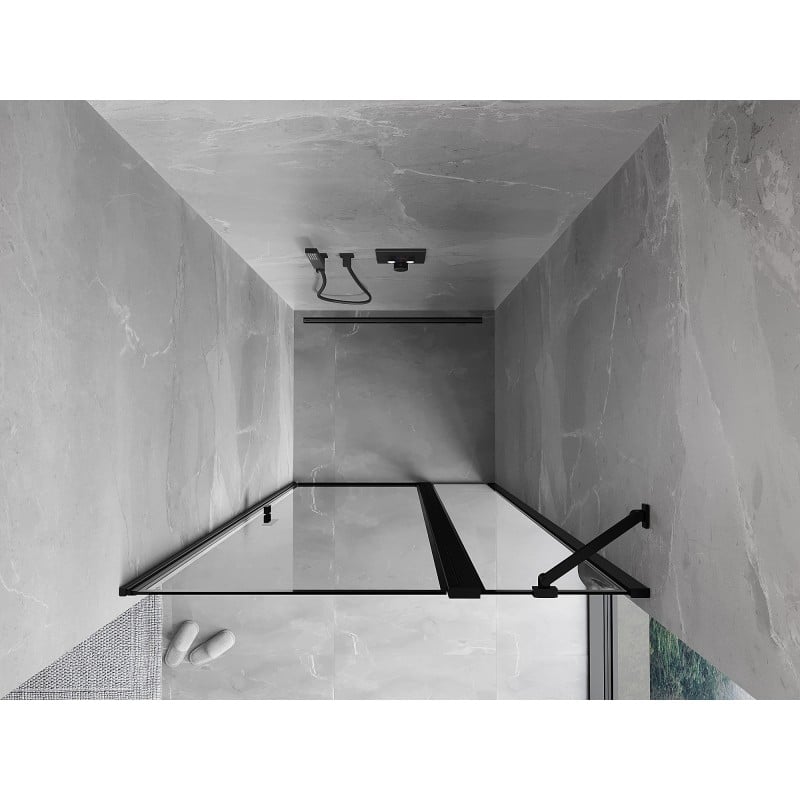 Mexen Mist drzwi prysznicowe uchylne prawe 75 cm, czarna ramka, czarne - 8A4-075-000-70-70-P