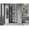 Mexen Mist drzwi prysznicowe uchylne lewe 90 cm, czarna kratka, czarne - 8A4-090-000-70-77-L