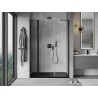 Mexen Mist drzwi prysznicowe uchylne 155 cm, transparent, czarne - 8A4-155-001-70-00