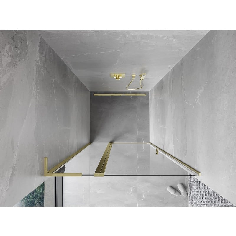 Mexen Mist L drzwi prysznicowe uchylne 120 cm, transparent, złote - 8A4L-120-000-50-00