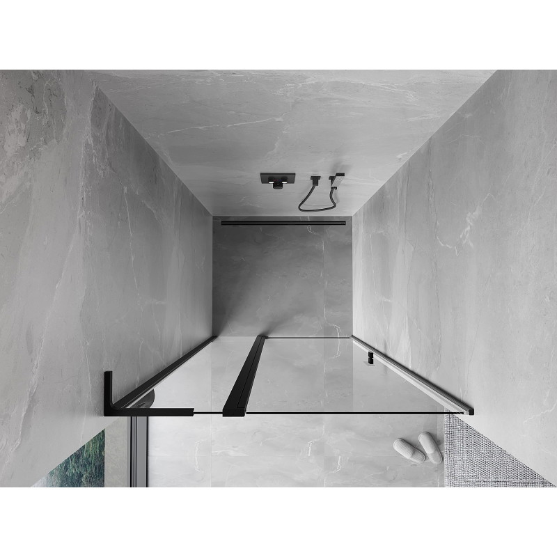 Mexen Mist L drzwi prysznicowe uchylne 90 cm, transparent, czarne - 8A4L-090-000-70-00