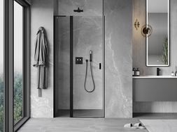 Mexen Mist L drzwi prysznicowe uchylne 95 cm, transparent, czarne - 8A4L-095-000-70-00