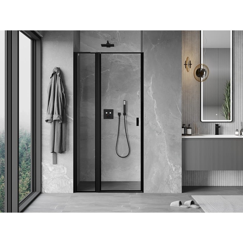 Mexen Mist L drzwi prysznicowe uchylne lewe 120 cm, czarna ramka, czarne - 8A4L-120-000-70-70-L