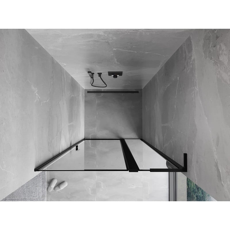 Mexen Mist L drzwi prysznicowe uchylne prawe 110 cm, czarna ramka, czarne - 8A4L-110-000-70-70-P