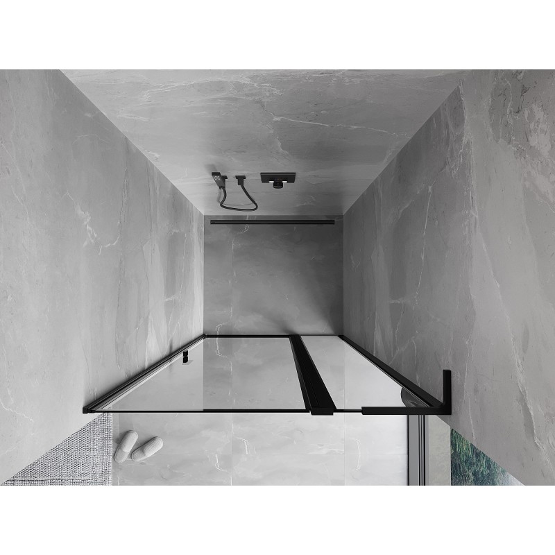 Mexen Mist L drzwi prysznicowe uchylne prawe 115 cm, czarna ramka, czarne - 8A4L-115-000-70-70-P