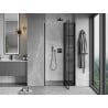 Mexen Mist L drzwi prysznicowe uchylne prawe 95 cm, czarna kratka, czarne - 8A4L-095-000-70-77-P