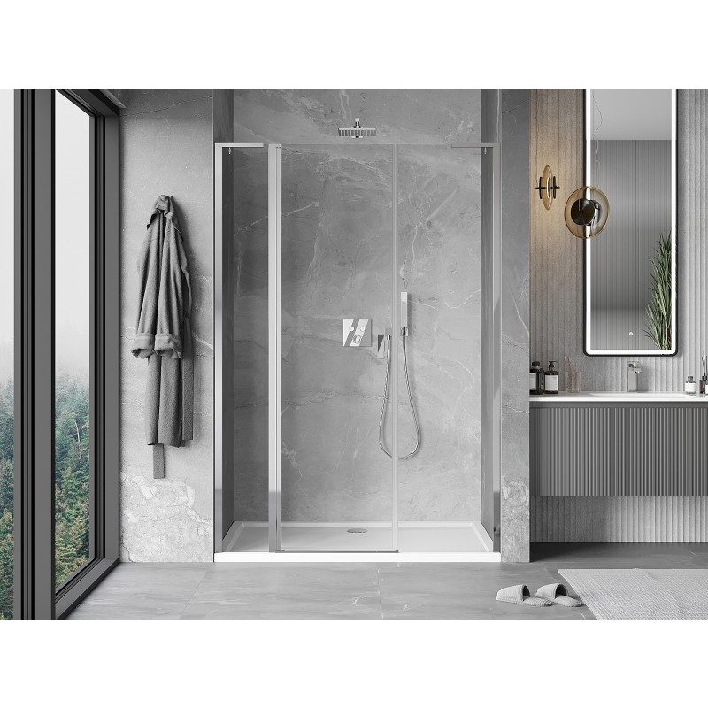 Mexen Mist L drzwi prysznicowe uchylne 160 cm, transparent, chrom - 8A4L-160-001-01-00