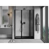 Mexen Mist L drzwi prysznicowe uchylne prawe 145 cm, czarna ramka, czarne - 8A4L-145-001-70-70-P