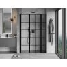 Mexen Mist L drzwi prysznicowe uchylne prawe 145 cm, czarna kratka, czarne - 8A4L-145-001-70-77-P