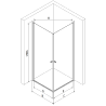 Mexen Pretoria Duo kabina prysznicowa uchylna 70 x 70 cm, transparent, czarna - 852-070-070-70-00-02