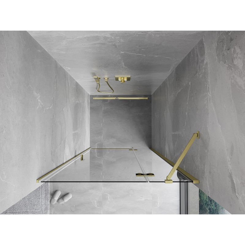 Mexen Mist-H drzwi prysznicowe uchylne prawe 75 cm, transparent, złote szczotkowane - 8A5-075-000-55-00-P
