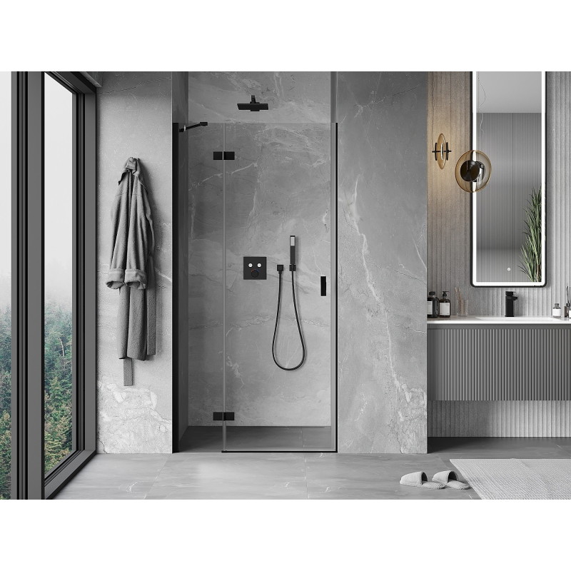 Mexen Mist-H drzwi prysznicowe uchylne lewe 105 cm, transparent, czarne - 8A5-105-000-70-00-L