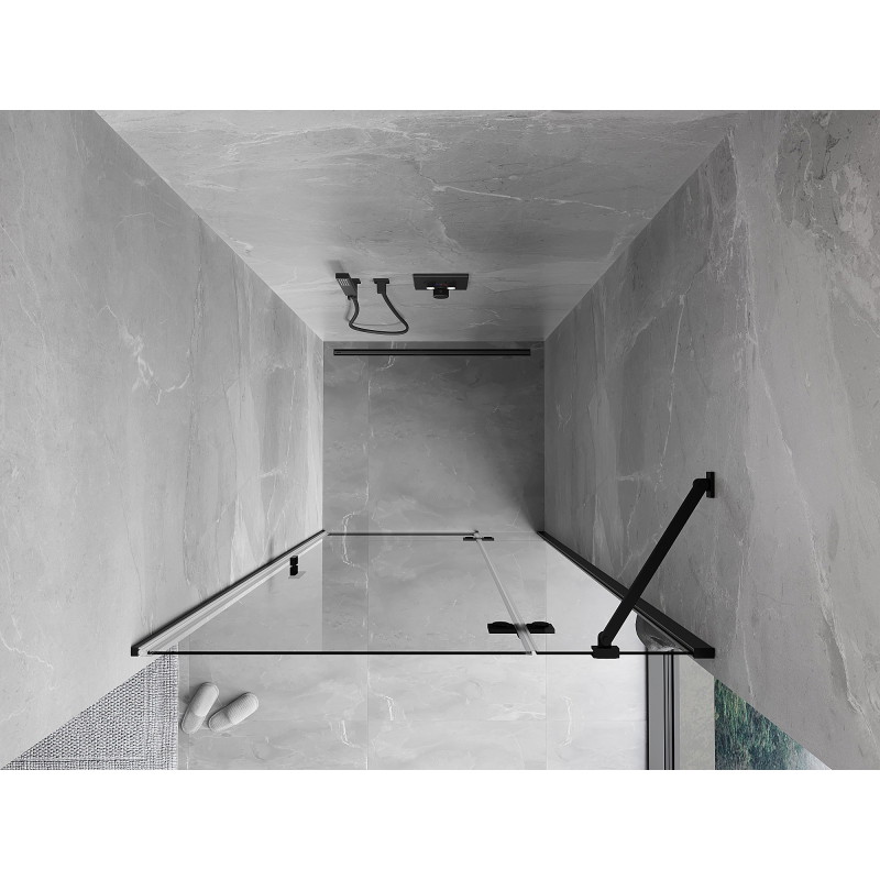 Mexen Mist-H drzwi prysznicowe uchylne prawe 95 cm, transparent, czarne - 8A5-095-000-70-00-P