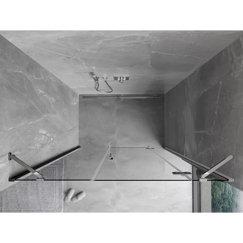 Mexen Mist-H drzwi prysznicowe uchylne prawe 135 cm, transparent, chrom - 8A5-135-001-01-00-P