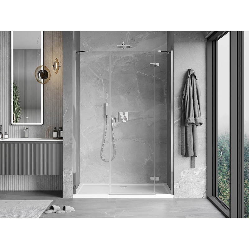 Mexen Mist-H drzwi prysznicowe uchylne prawe 140 cm, transparent, chrom - 8A5-140-001-01-00-P