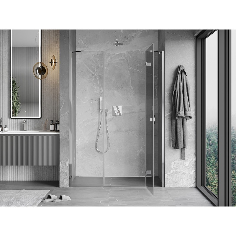 Mexen Mist-H drzwi prysznicowe uchylne prawe 145 cm, transparent, chrom - 8A5-145-001-01-00-P