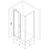Mexen Apia kabina prysznicowa rozsuwana 140 x 100 cm, białe pasy, chrom + brodzik Flat - 840-140-100-01-20-4010