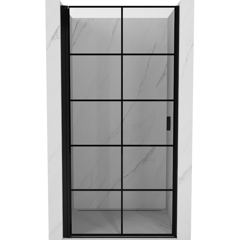 Mexen Mist-B drzwi prysznicowe uchylne lewe 70 cm, czarna kratka, czarne - 8A2-070-000-70-77-L