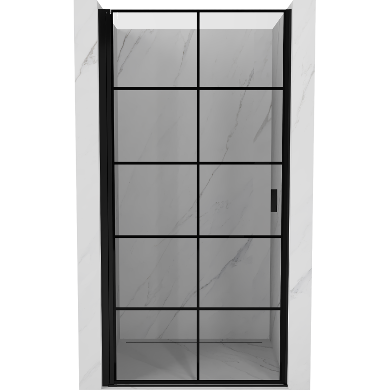 Mexen Mist-B drzwi prysznicowe uchylne lewe 80 cm, czarna kratka, czarne - 8A2-080-000-70-77-L
