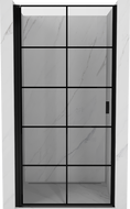 Mexen Mist-B drzwi prysznicowe uchylne lewe 80 cm, czarna kratka, czarne - 8A2-080-000-70-77-L