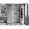 Mexen Mist-B drzwi prysznicowe uchylne prawe 70 cm, czarna kratka, czarne - 8A2-070-000-70-77-P