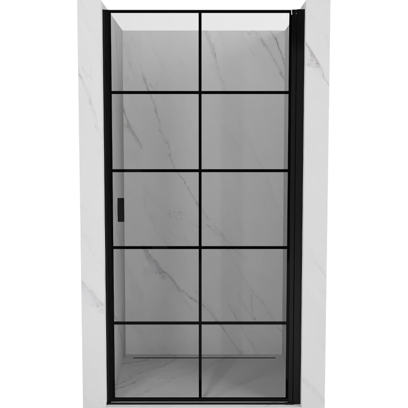 Mexen Mist-B drzwi prysznicowe uchylne prawe 80 cm, czarna kratka, czarne - 8A2-080-000-70-77-P