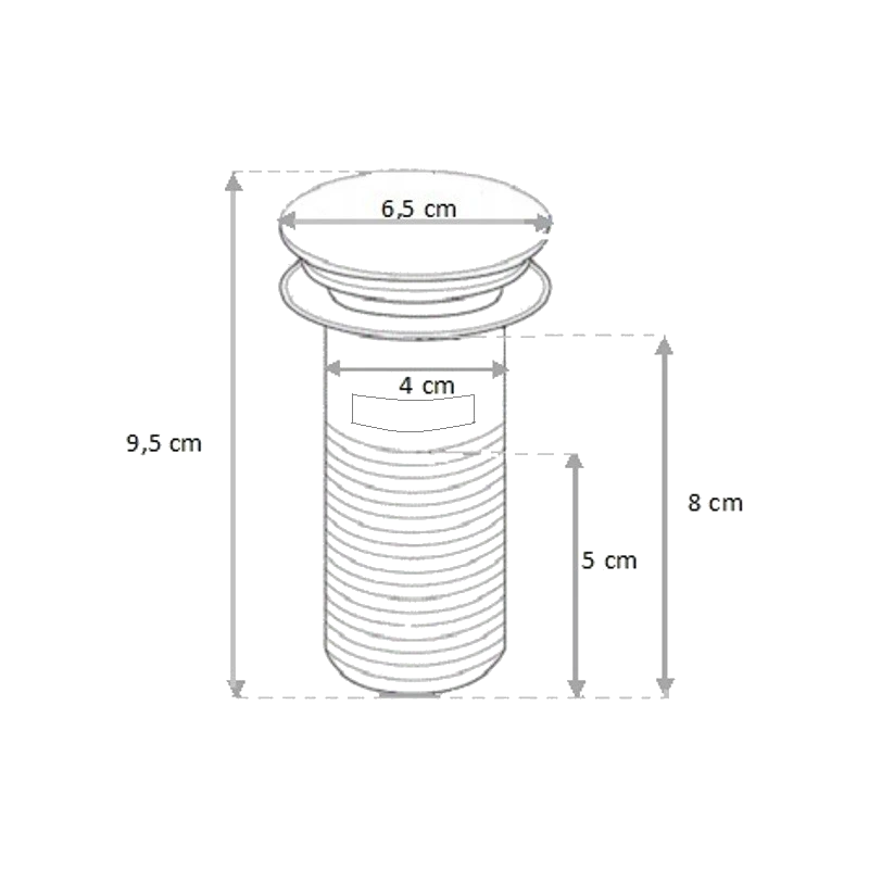 Mexen korek klik-klak okrągły z przelewem, miedź antyczna - 79920-45