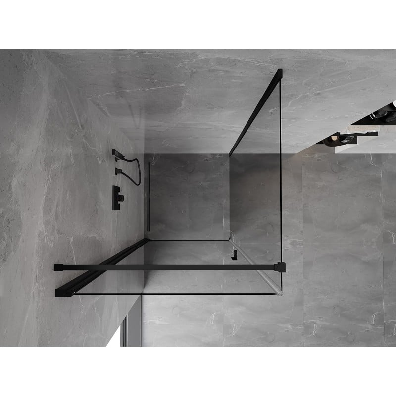 Mexen Mist-B kabina prysznicowa uchylna 95 x 95 cm, transparent, czarna - 8A2T-095-095-70-00