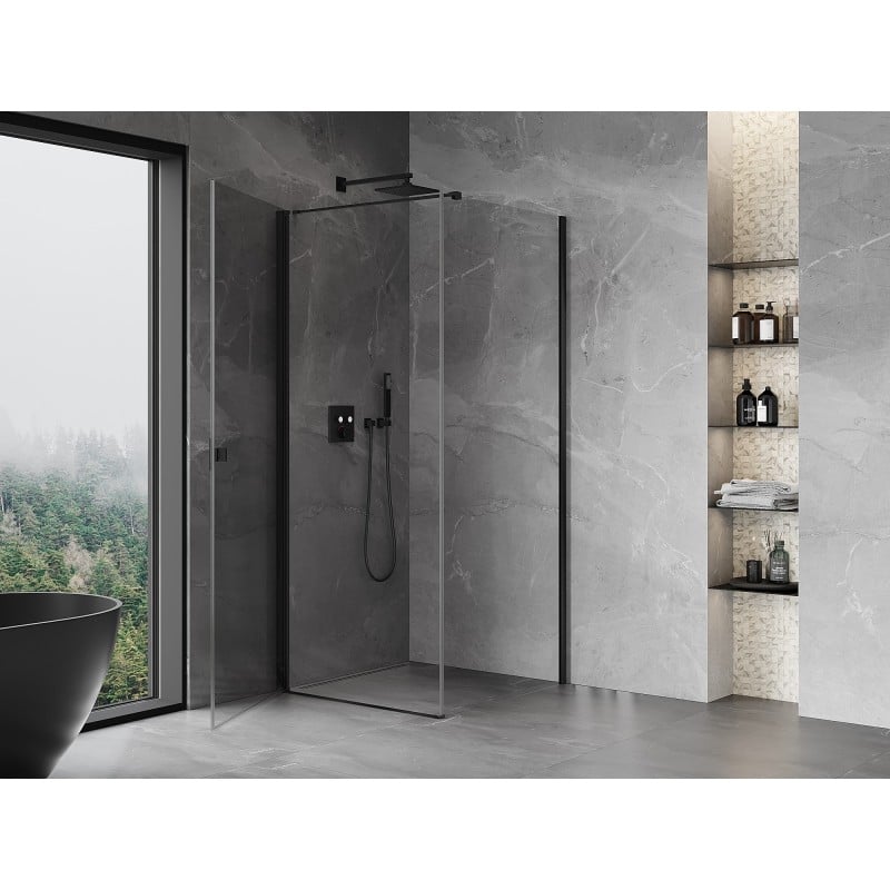Mexen Mist-B kabina prysznicowa uchylna 95 x 95 cm, transparent, czarna - 8A2T-095-095-70-00