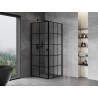 Mexen Mist-B kabina prysznicowa uchylna lewa 70 x 70 cm, czarna kratka, czarna - 8A2T-070-070-70-77-L