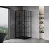 Mexen Mist-B kabina prysznicowa uchylna lewa 90 x 90 cm, czarna kratka, czarna - 8A2T-090-090-70-77-L