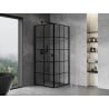 Mexen Mist-B kabina prysznicowa uchylna lewa 100 x 100 cm, czarna kratka, czarna - 8A2T-100-100-70-77-L
