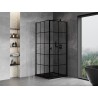 Mexen Mist-B kabina prysznicowa uchylna prawa 70 x 70 cm, czarna kratka, czarna - 8A2T-070-070-70-77-P