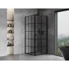 Mexen Mist-B kabina prysznicowa uchylna prawa 100 x 100 cm, czarna kratka, czarna - 8A2T-100-100-70-77-P