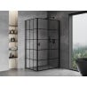 Mexen Mist-B  kabina prysznicowa uchylna prawa 80 x 70 cm, czarna kratka, czarna - 8A2T-080-070-70-77-P