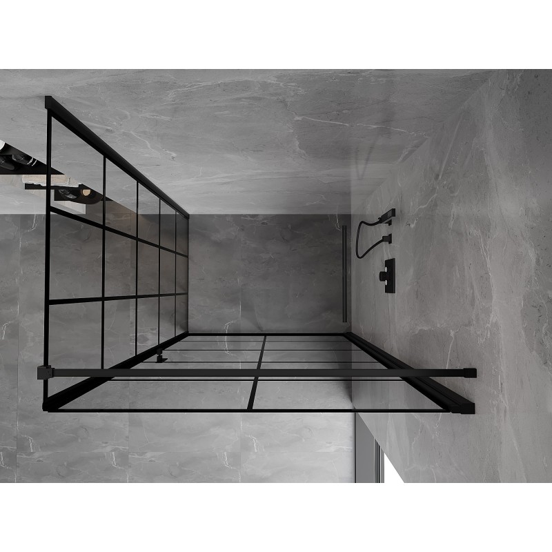 Mexen Mist-B  kabina prysznicowa uchylna prawa 70 x 80 cm, czarna kratka, czarna - 8A2T-070-080-70-77-P