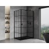 Mexen Mist-B  kabina prysznicowa uchylna prawa 100 x 85 cm, czarna kratka, czarna - 8A2T-100-085-70-77-P
