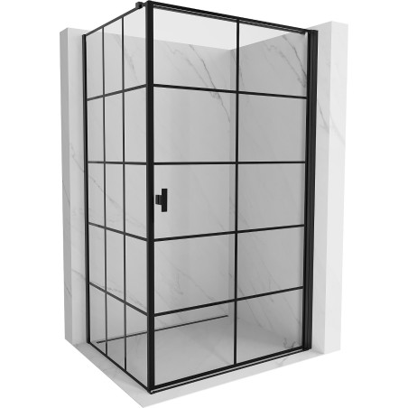 Mexen Mist-B  kabina prysznicowa uchylna prawa 70 x 95 cm, czarna kratka, czarna - 8A2T-070-095-70-77-P